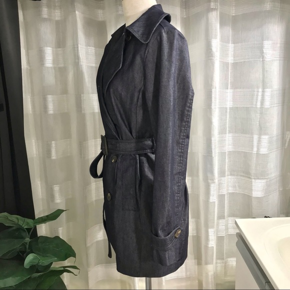 GAP 1969 Short trench coat, size S, denim blue. - Picture 4 of 13